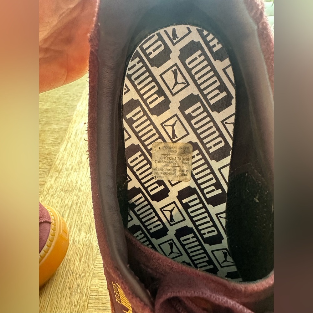 Women’s Puma Suede Platform Trace Sneakers in “Winetasting Flame” - Picture 11 of 11